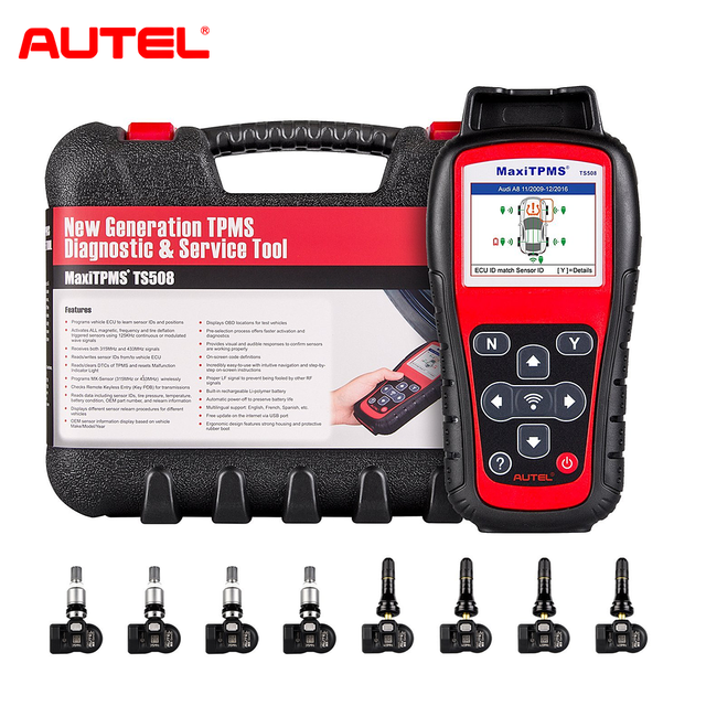 Autel MaxiTPMS TS508K TS508 Pre TPMS Tool Winter Snow Tire All Season Tires Summer Tyre Replacement with 8pc Sensors