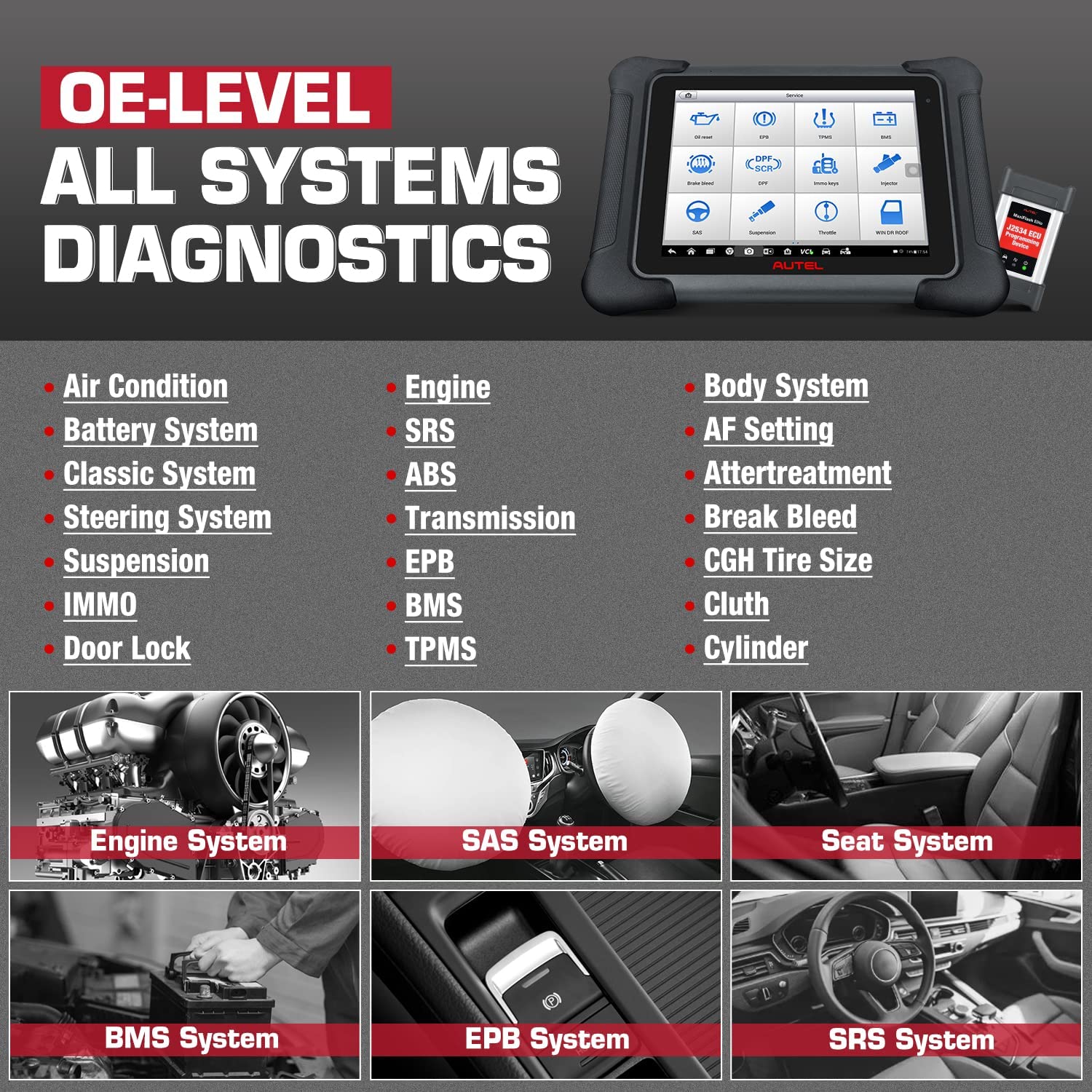Autel Maxisys Elite II Diagnostic Tool with J2534 ECU Programming Upgraded Version of Maxisys Elite/Maxicom MK908p
