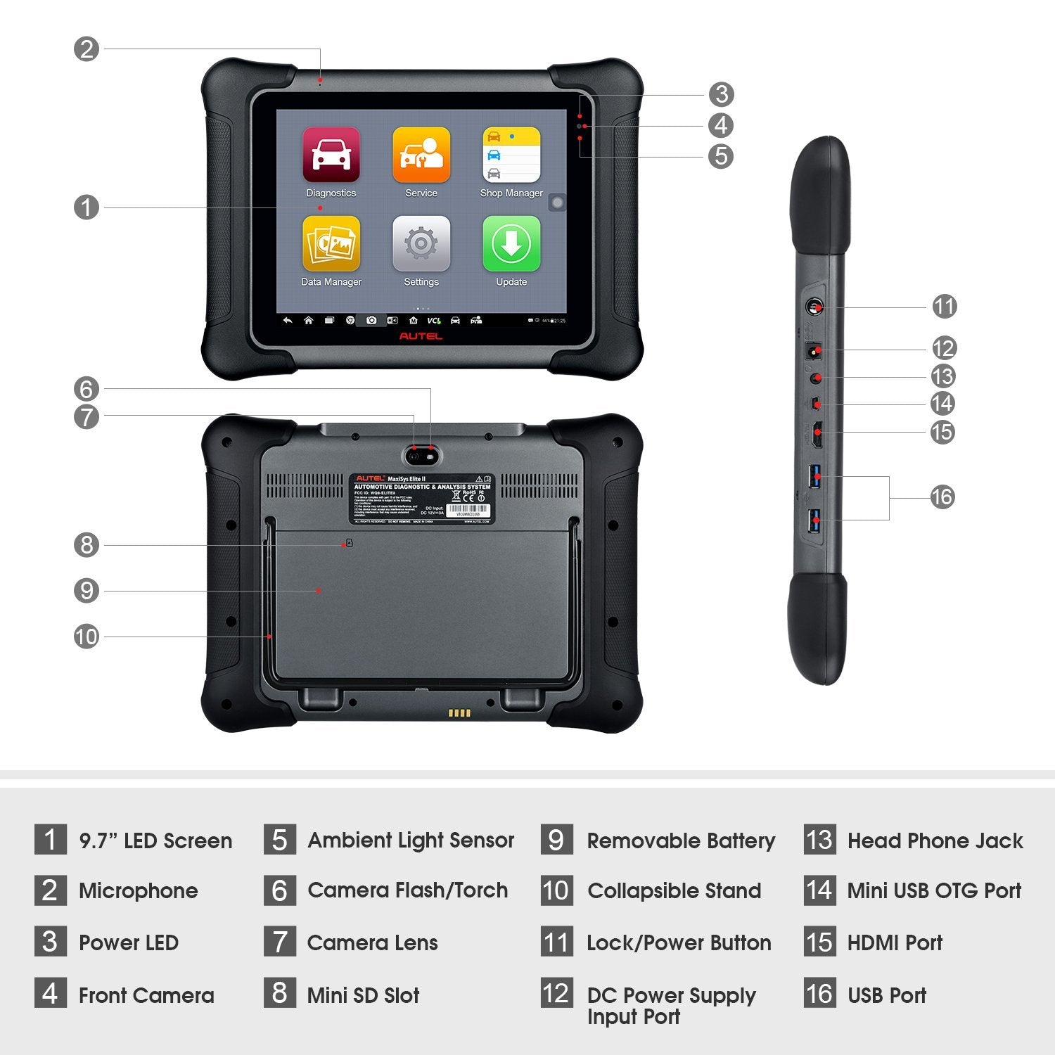Autel Maxisys Elite II Diagnostic Tool with J2534 ECU Programming Upgraded Version of Maxisys Elite/Maxicom MK908p