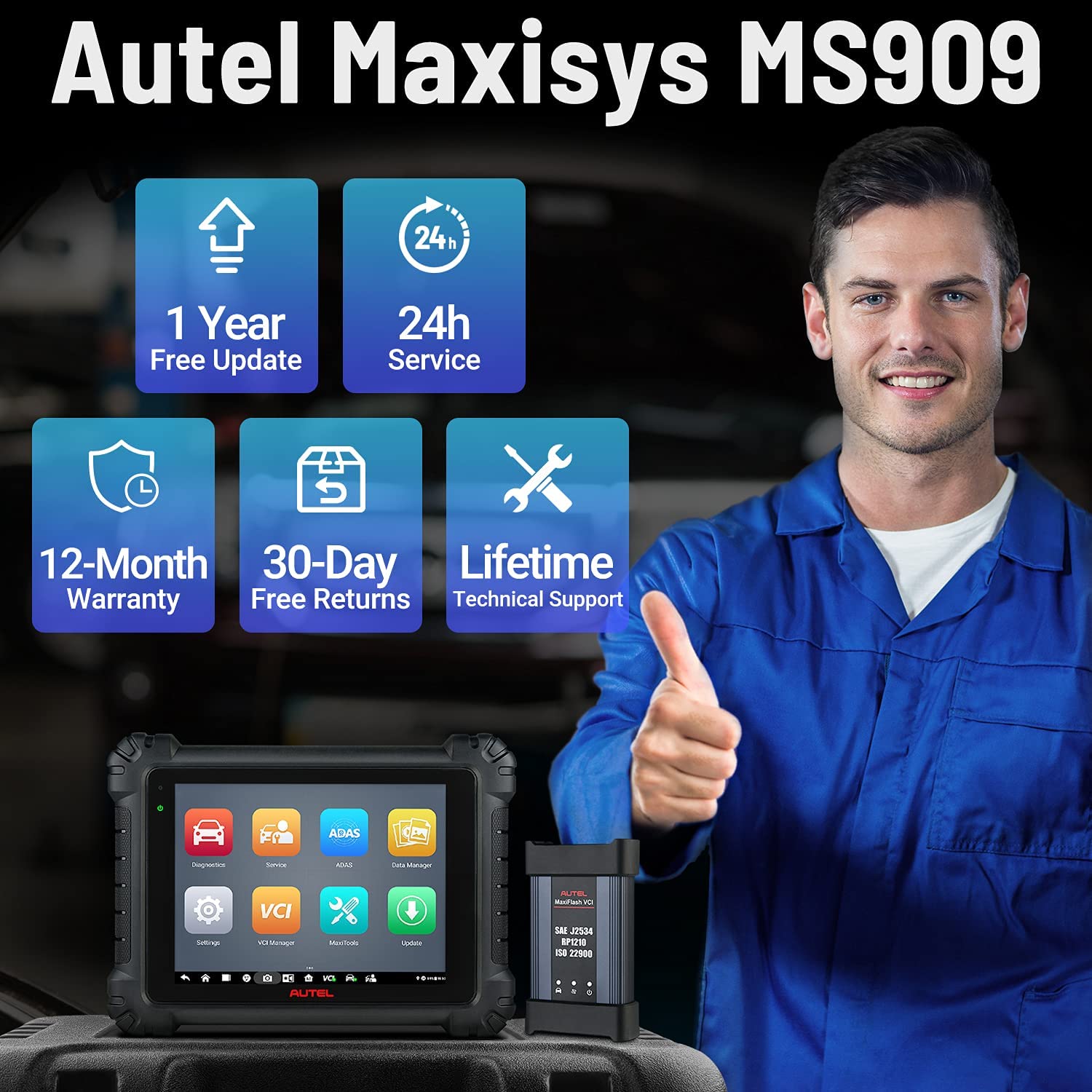 Autel MaxiSys MS909 Bi-Directional Control Diagnostic Tool / MS909 EV