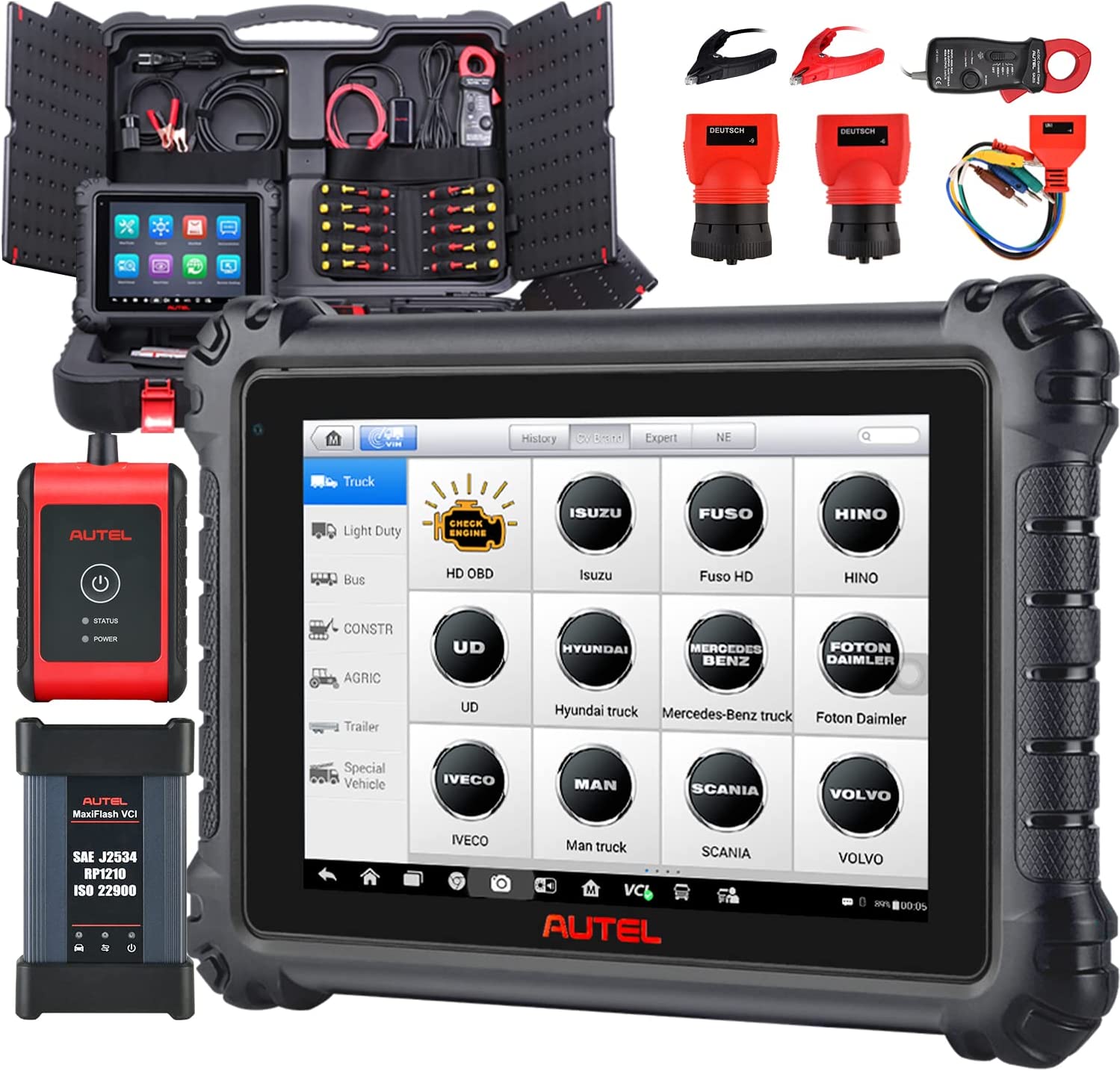 Autel USA MS909CV MaxiSYS Heavy Duty Scan Tool Kit / Diagnostic Tablet, USA  Version