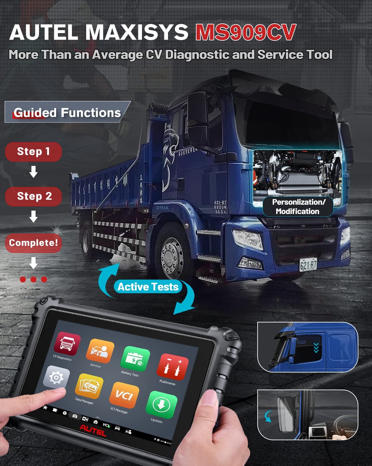 Autel MaxiSys MS908CVII: Quad-Core HD Fleet Diagnostic & Scan Tool – Tire  Equipment Supply